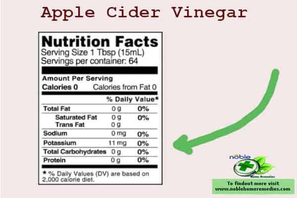 apple cider vinegar - nutrition facts and potassium